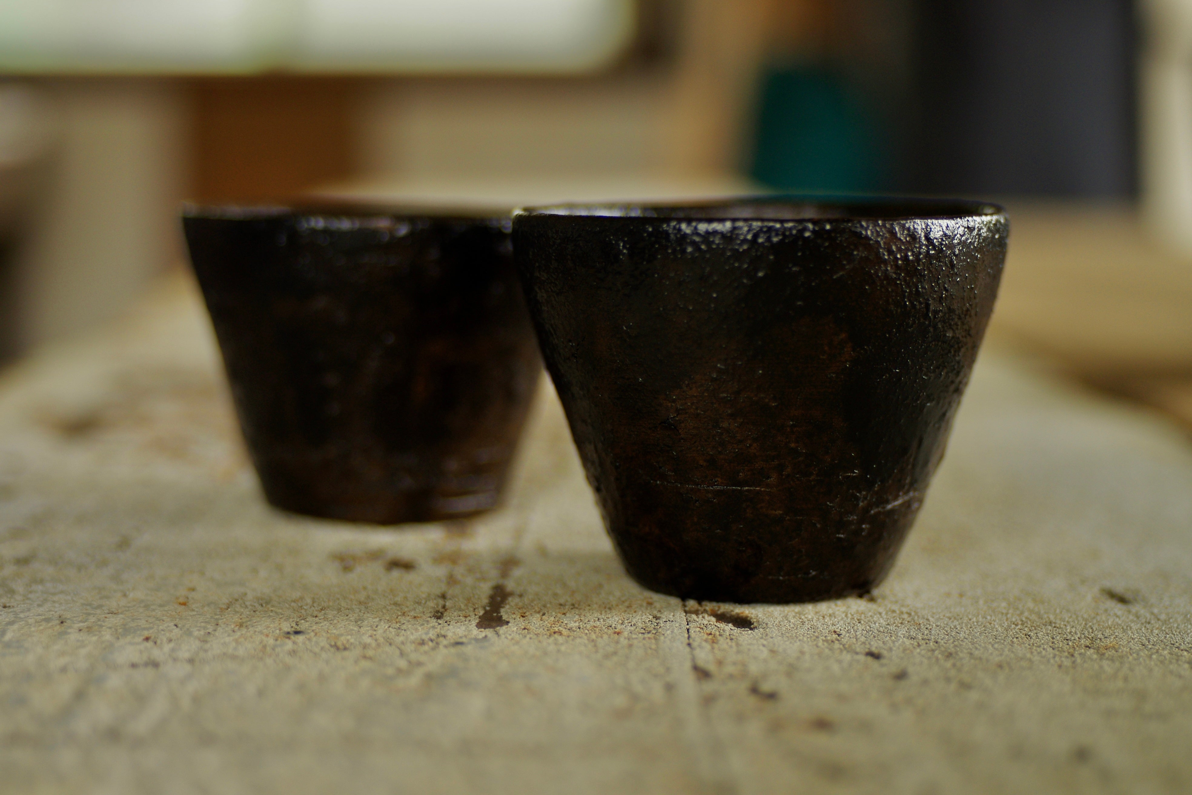 Fumito Abe - BlackUrushi Guinomi (Sake Cup)
